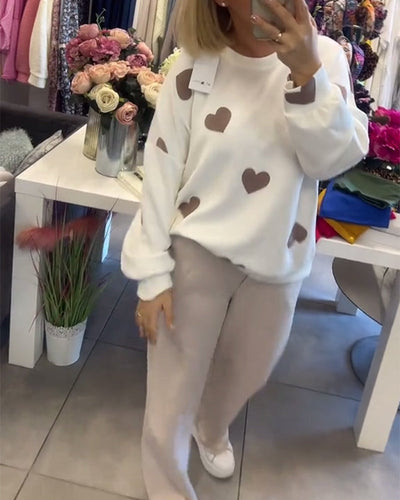 Ikue | カジュアルハートプリント2ピースセット