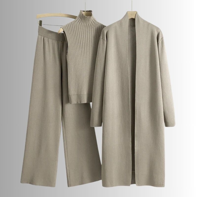 Akihiko｜レディース 3点セット ニット（コート・トップス・パンツ）