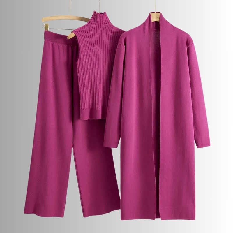Akihiko｜レディース 3点セット ニット（コート・トップス・パンツ）