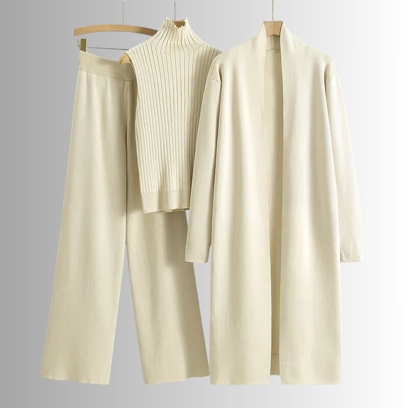 Akihiko｜レディース 3点セット ニット（コート・トップス・パンツ）