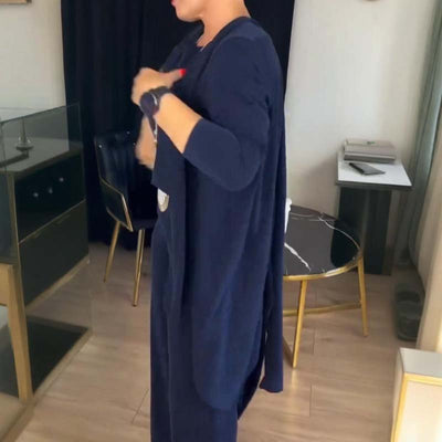 Junko | ロングカーディガン付き3点セット エレガントな快適さと多様なスタイル